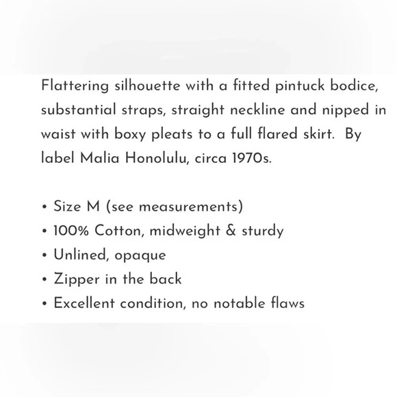 MALIA Honalulu 1970,halter,fit & flare,dress,square neck,pin tucks,pleats, retro - Picture 8 of 12